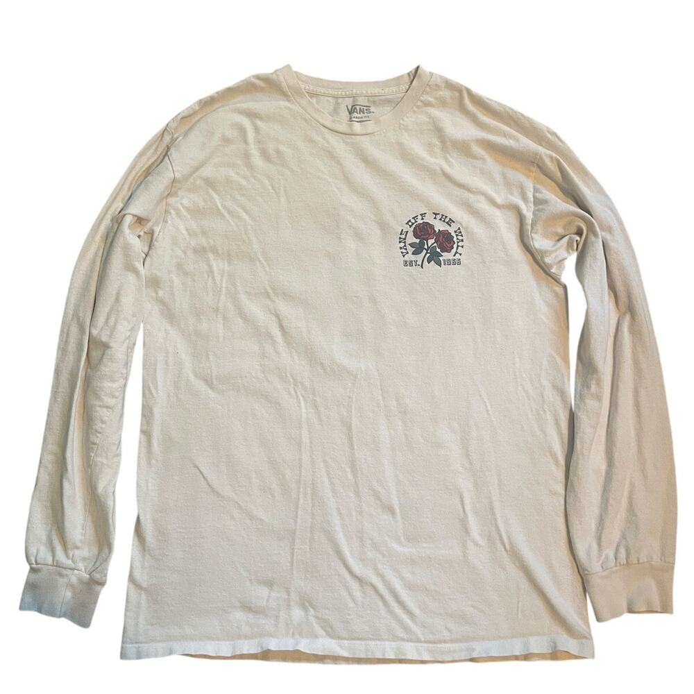 Vans of the wall tee long sleeve cream rose  size large